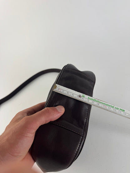 Sac vintage en cuir marron Issey Miyake