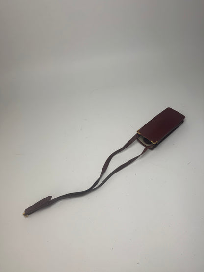 Vintage Cartier Mini Leather shoulder bag burgundy