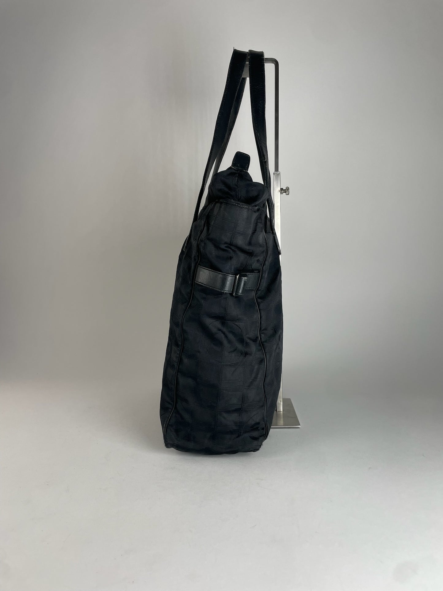 Vintage Chanel Monogram New Travel Line Handbag Black