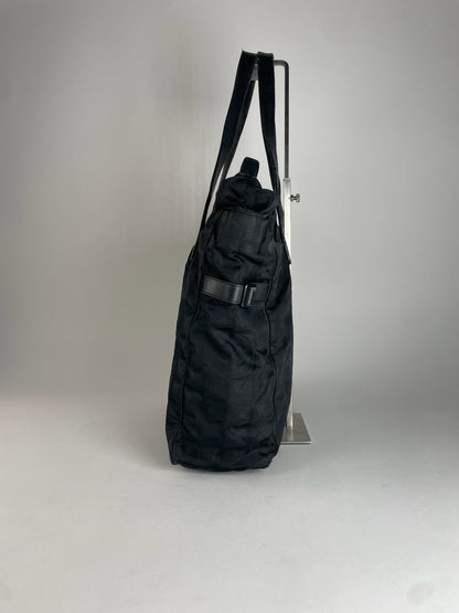 Vintage Chanel Monogram New Travel Line Handbag Black