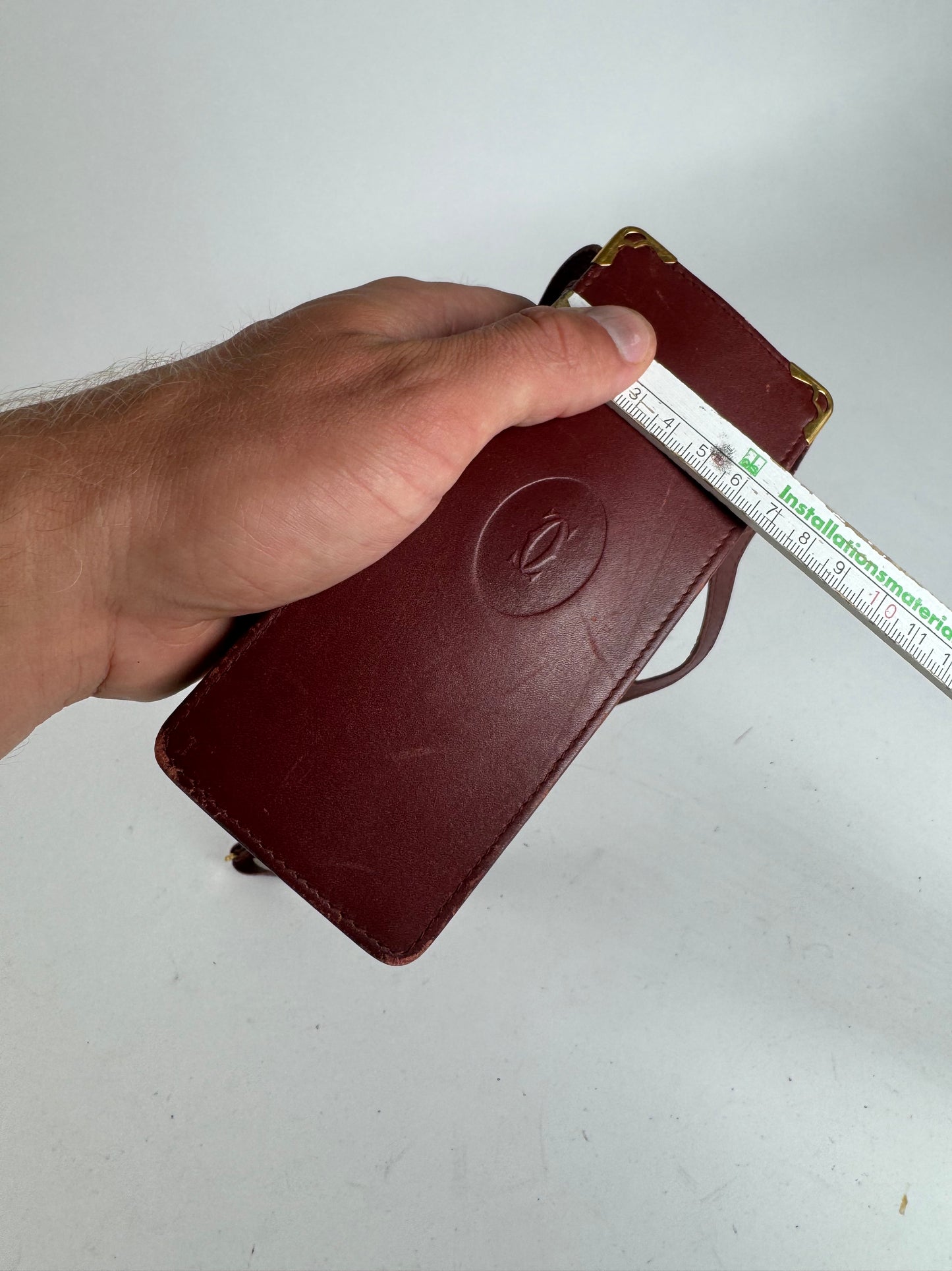 Vintage Cartier Mini Leather shoulder bag burgundy