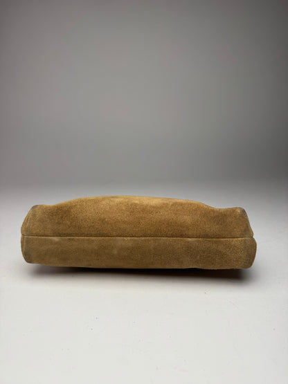 Vintage Loewe Madrid Leather Suede Anagram Clutch Brown