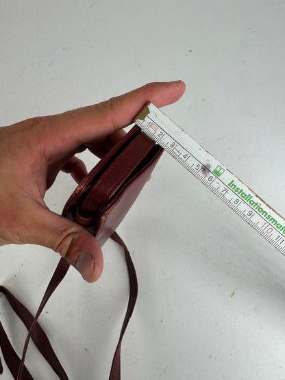 Vintage Cartier Mini Leather shoulder bag burgundy