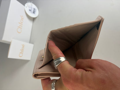 Vintage Chloe Leather Wallet Blush Pink Gold Snap