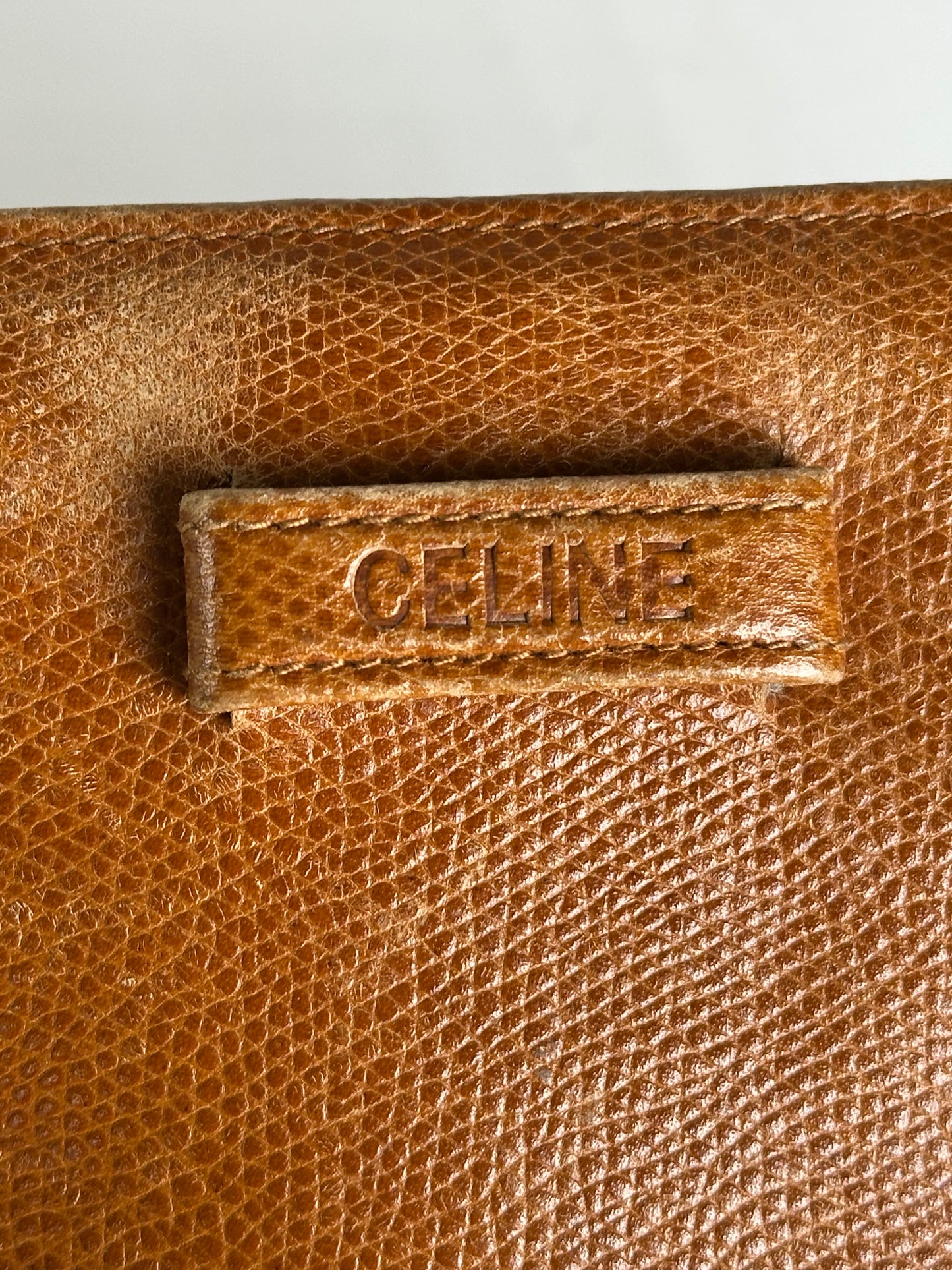Vintage Celine Paris Snake Emblossed Long Leather wallet Brown