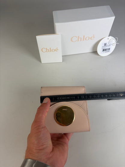 Vintage Chloe Leather Wallet Blush Pink Gold Snap