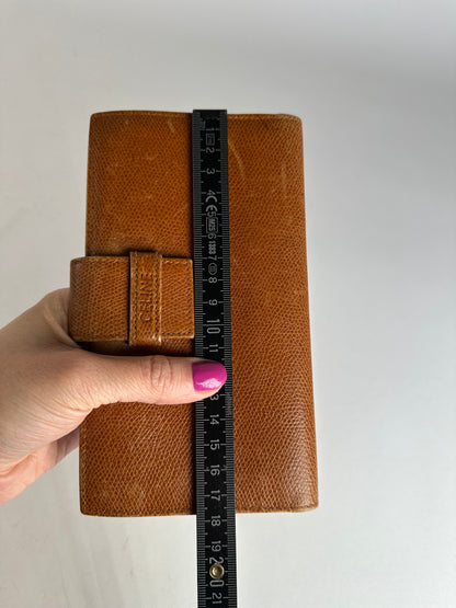 Vintage Celine Paris Snake Emblossed Long Leather wallet Brown