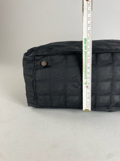 Vintage Chanel Monogram New Travel Line Handbag Black