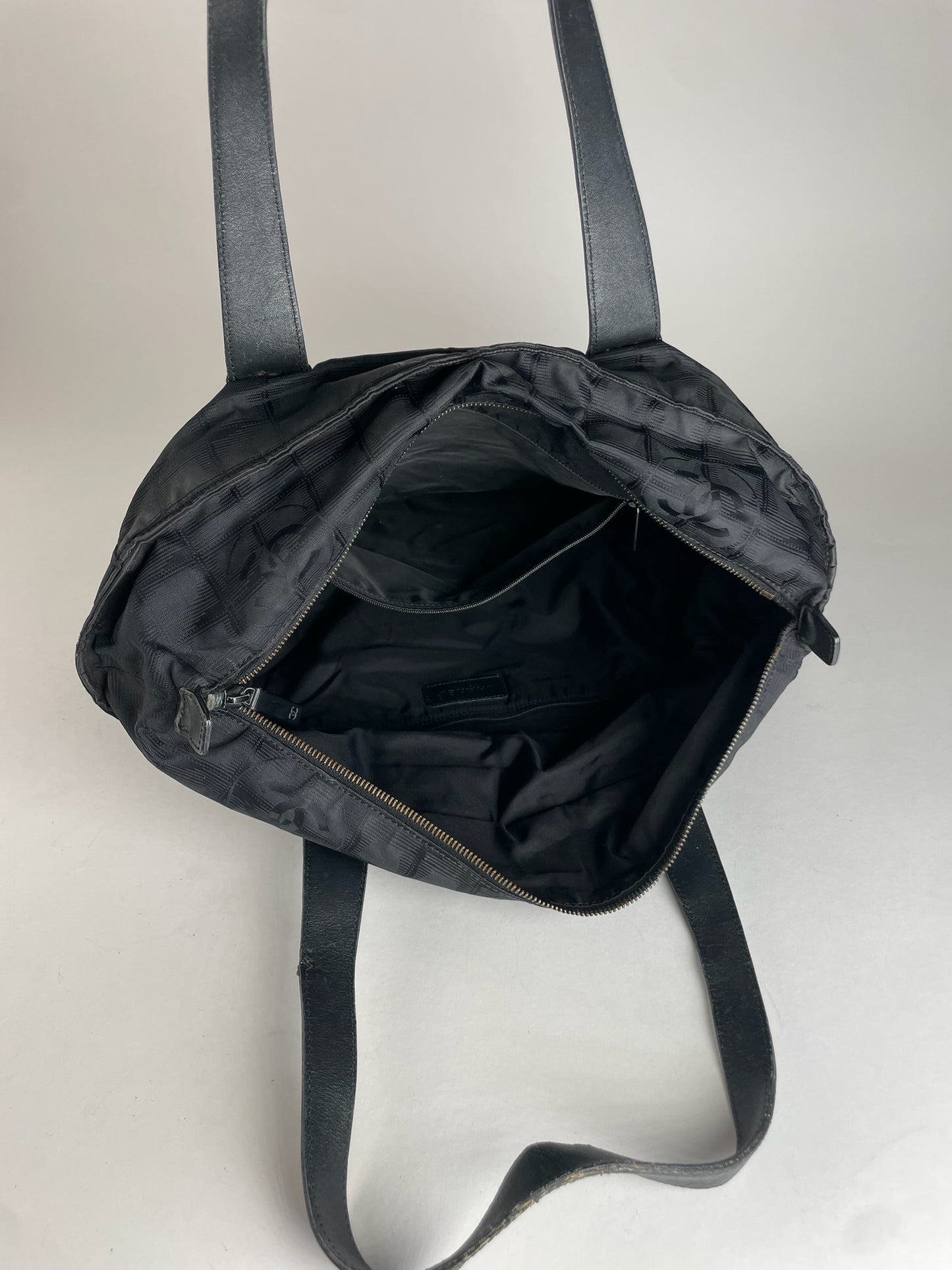 Vintage Chanel Monogram New Travel Line Handbag Black