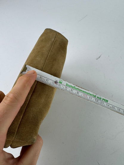 Vintage Loewe Madrid Leather Suede Anagram Clutch Brown