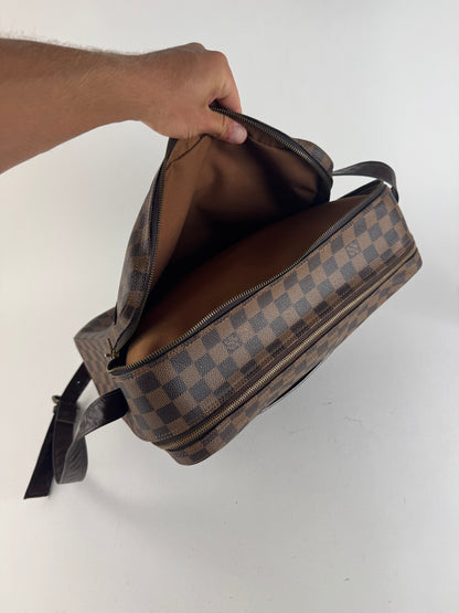 Vintage Louis Vuitton Damier Monogram 24h travel leather bag brown