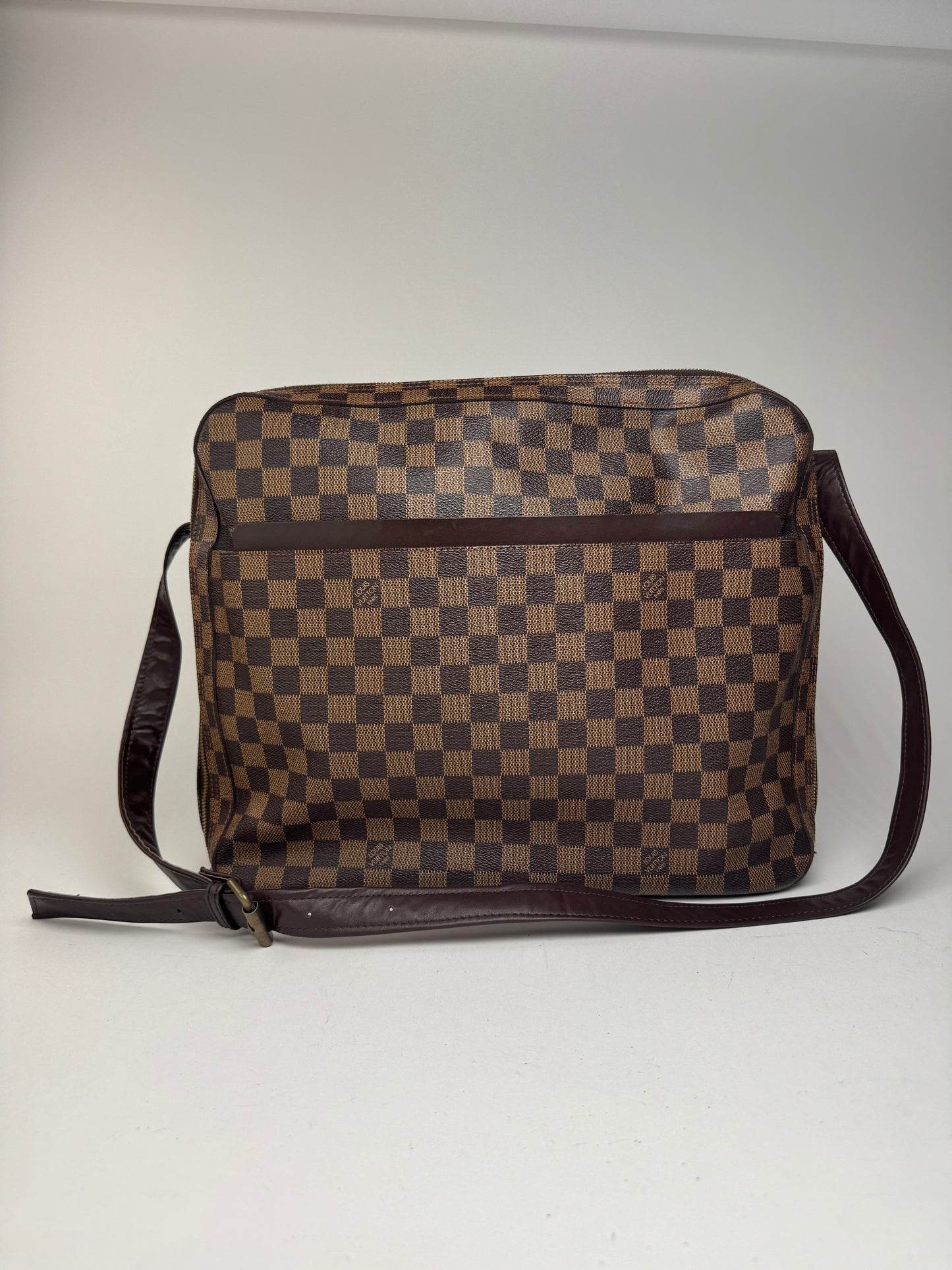 Vintage Louis Vuitton Damier Monogram 24h travel leather bag brown