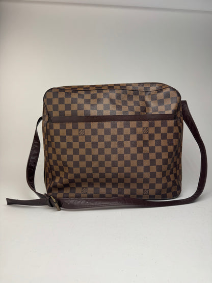 Vintage Louis Vuitton Damier Monogram 24h travel leather bag brown