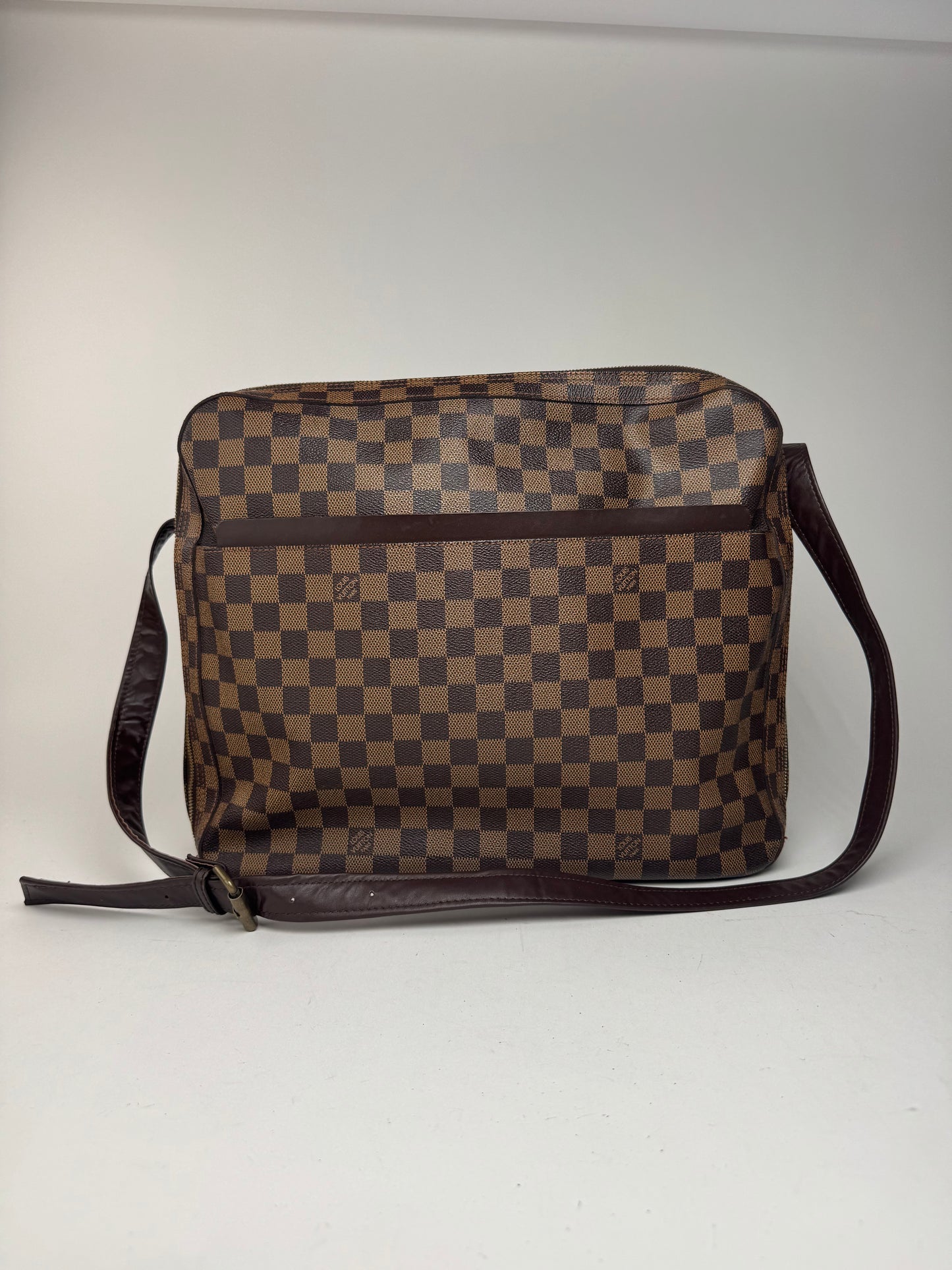 Vintage Louis Vuitton Damier Monogram 24h travel leather bag brown