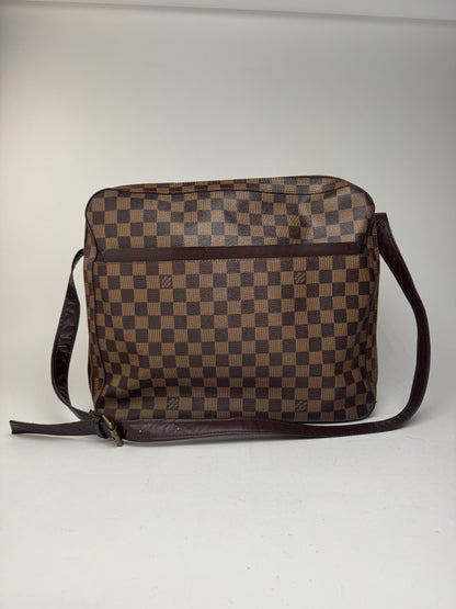Vintage Louis Vuitton Damier Monogram 24h travel leather bag brown