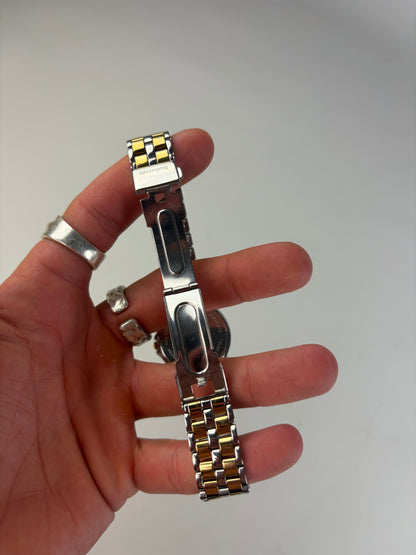 Vintage Burberry Stainless Steel Bracelet Watch Silver Gold