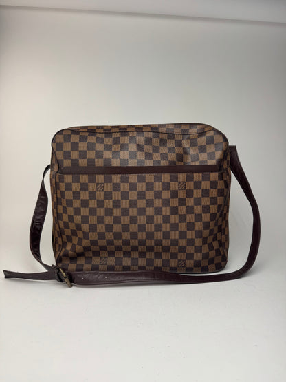 Vintage Louis Vuitton Damier Monogram 24h travel leather bag brown