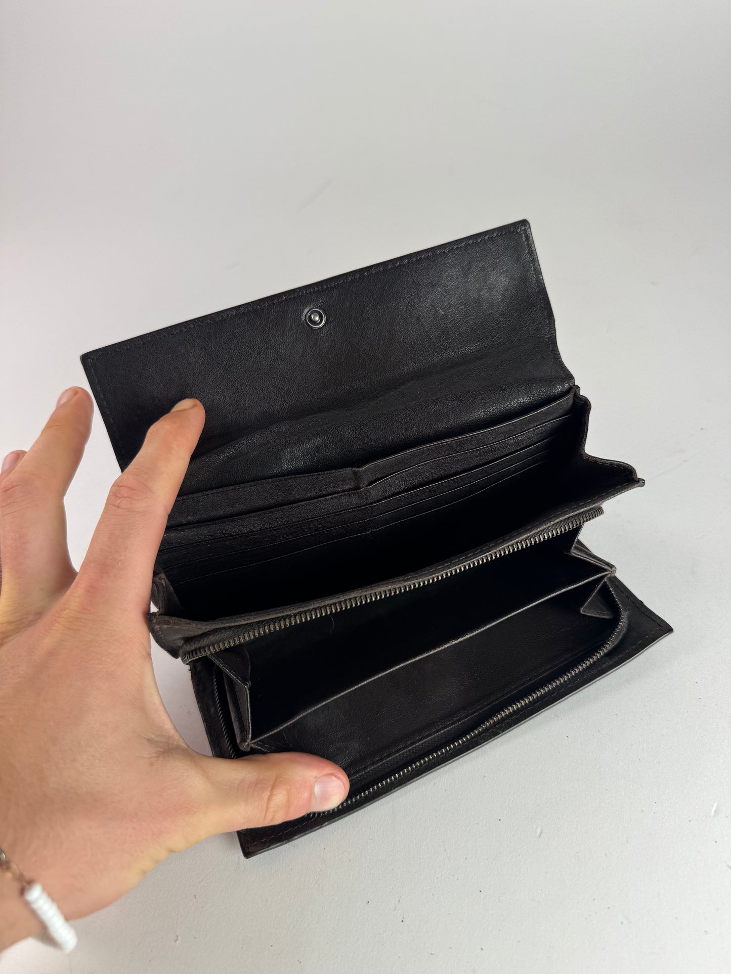 Vintage Bottega Veneta Intrecciato Leather Wallet Brown