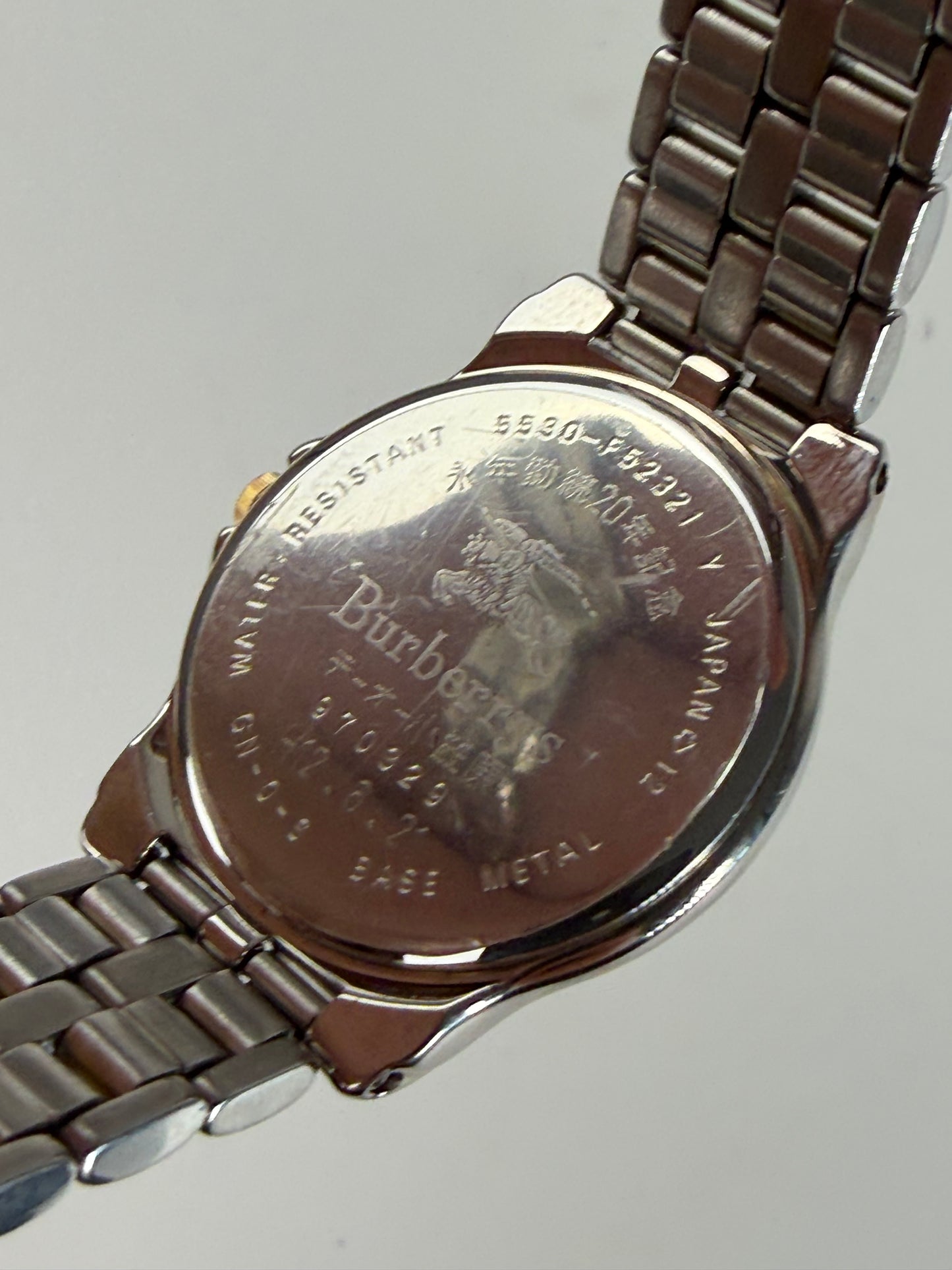 Vintage Burberry Stainless Steel Bracelet Watch Silver Gold