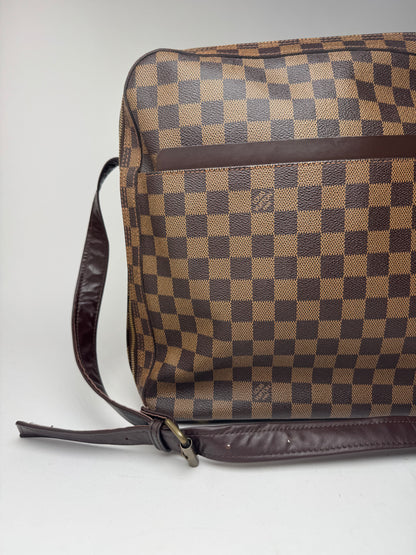 Vintage Louis Vuitton Damier Monogram 24h travel leather bag brown