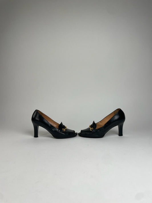 Vintage Celine Leather Pumps Black EU36