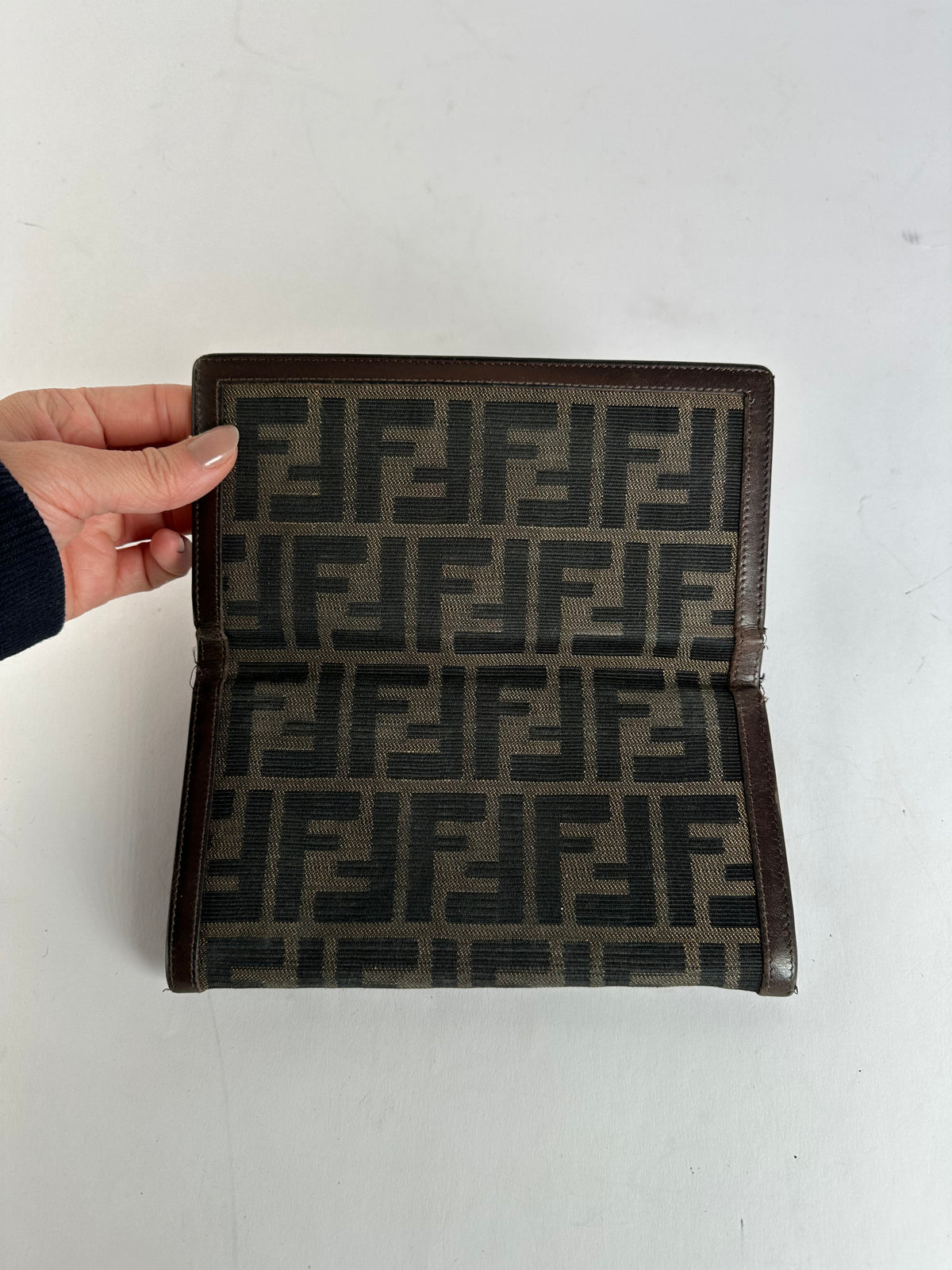 Vintage Fendi Zucca Bifold Wallet Late 1990s Brown