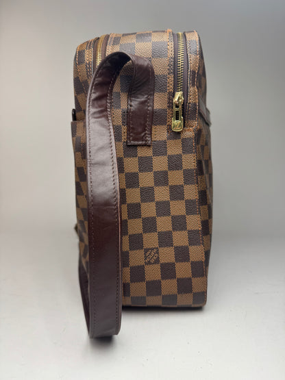 Vintage Louis Vuitton Damier Monogram 24h travel leather bag brown