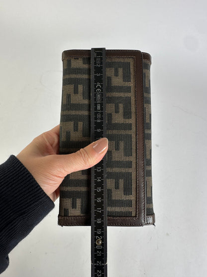 Vintage Fendi Zucca Bifold Wallet Late 1990s Brown