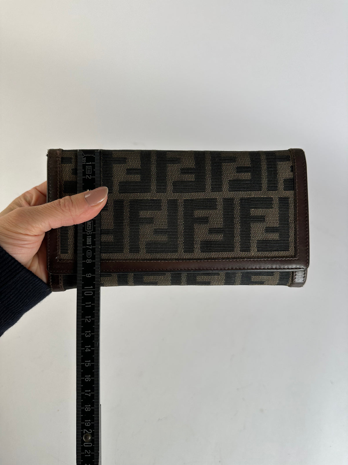 Vintage Fendi Zucca Bifold Wallet Late 1990s Brown
