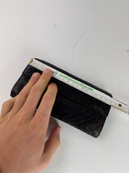 Vintage Bottega Veneta Intrecciato Leather Wallet Brown