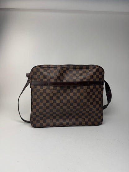Vintage Louis Vuitton Damier Monogram 24h travel leather bag brown