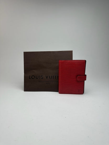 Porte-cartes vintage Louis Vuitton en cuir EPI rouge