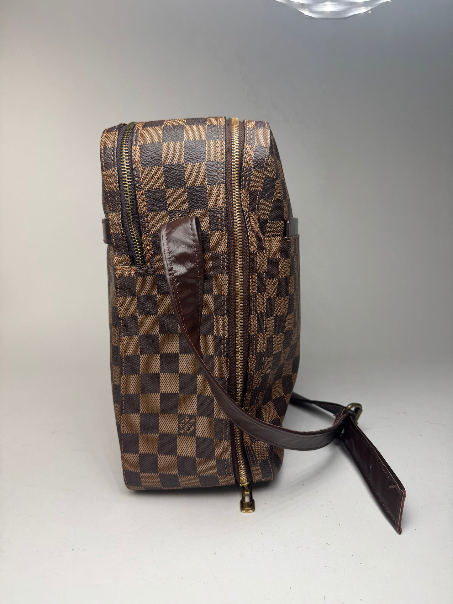 Vintage Louis Vuitton Damier Monogram 24h travel leather bag brown