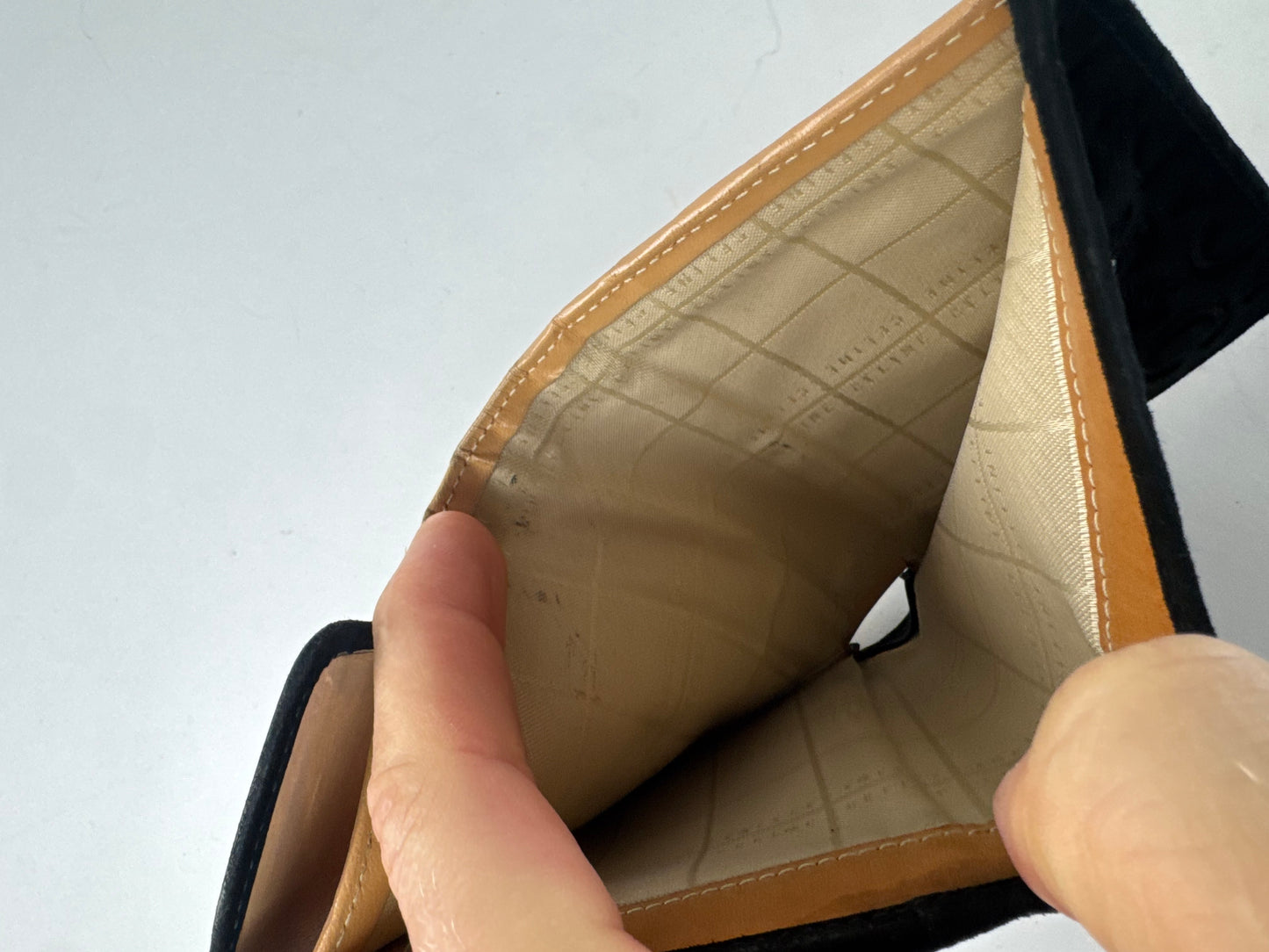 Vintage Celine Monogram Velour Leather Wallet Black