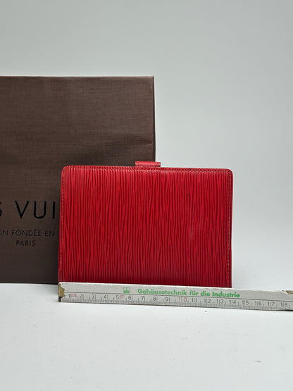 Porte-cartes vintage Louis Vuitton en cuir EPI rouge