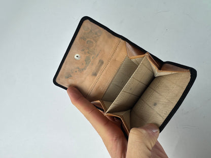 Vintage Celine Monogram Velour Leather Wallet Black