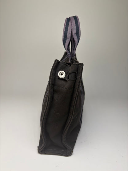 Vintage Hermes Cotton Tote Bag Black Grey
