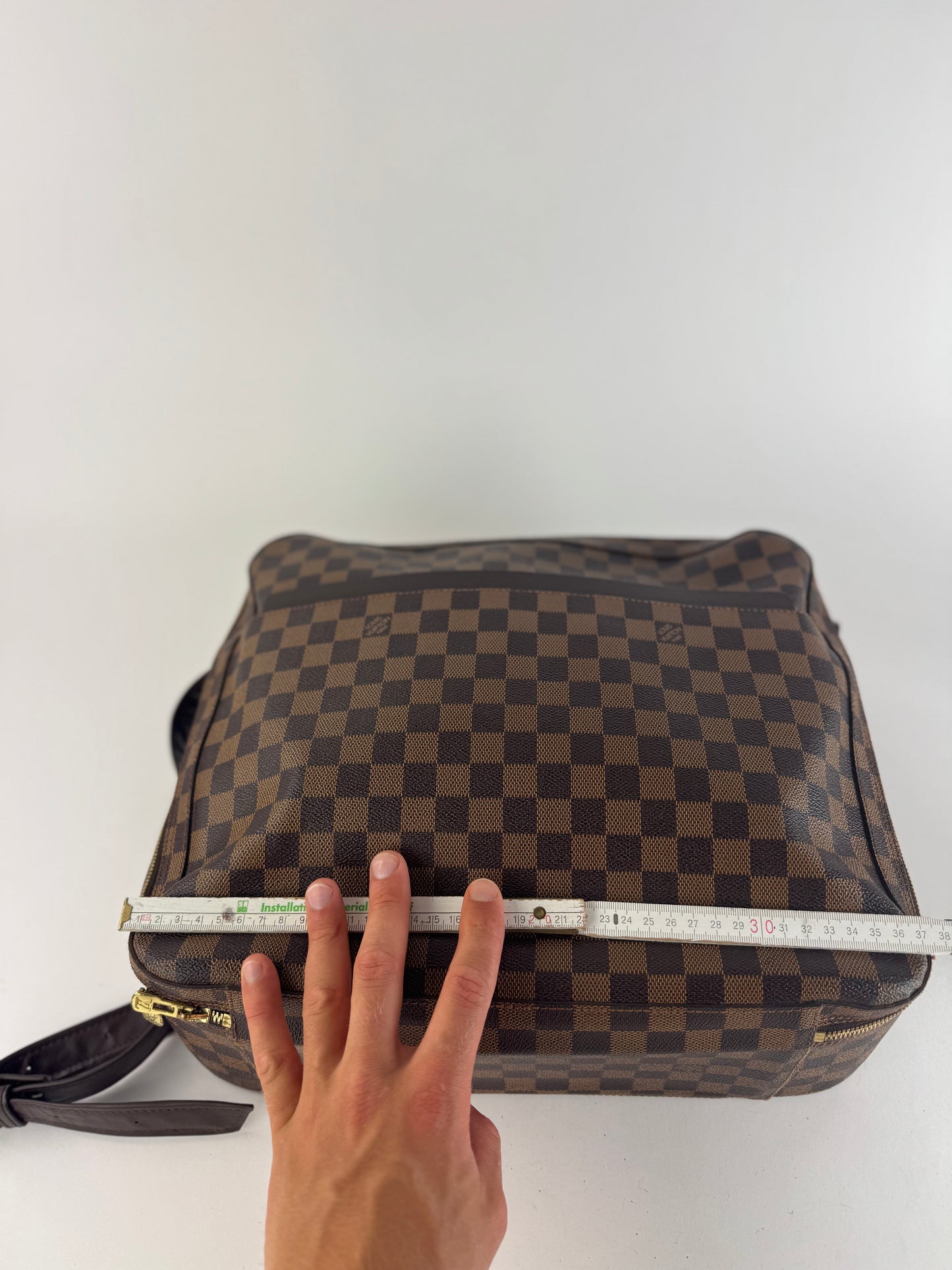 Vintage Louis Vuitton Damier Monogram 24h travel leather bag brown