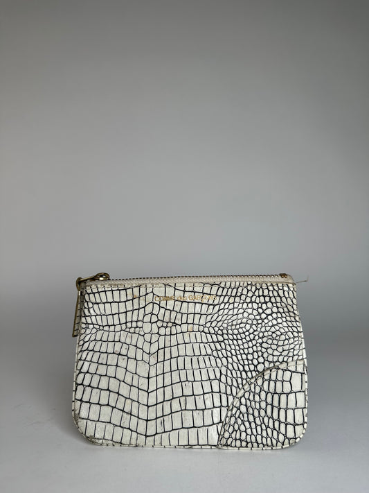 Vintage Comme Des Garçons Abstract Leather Clutch White Black