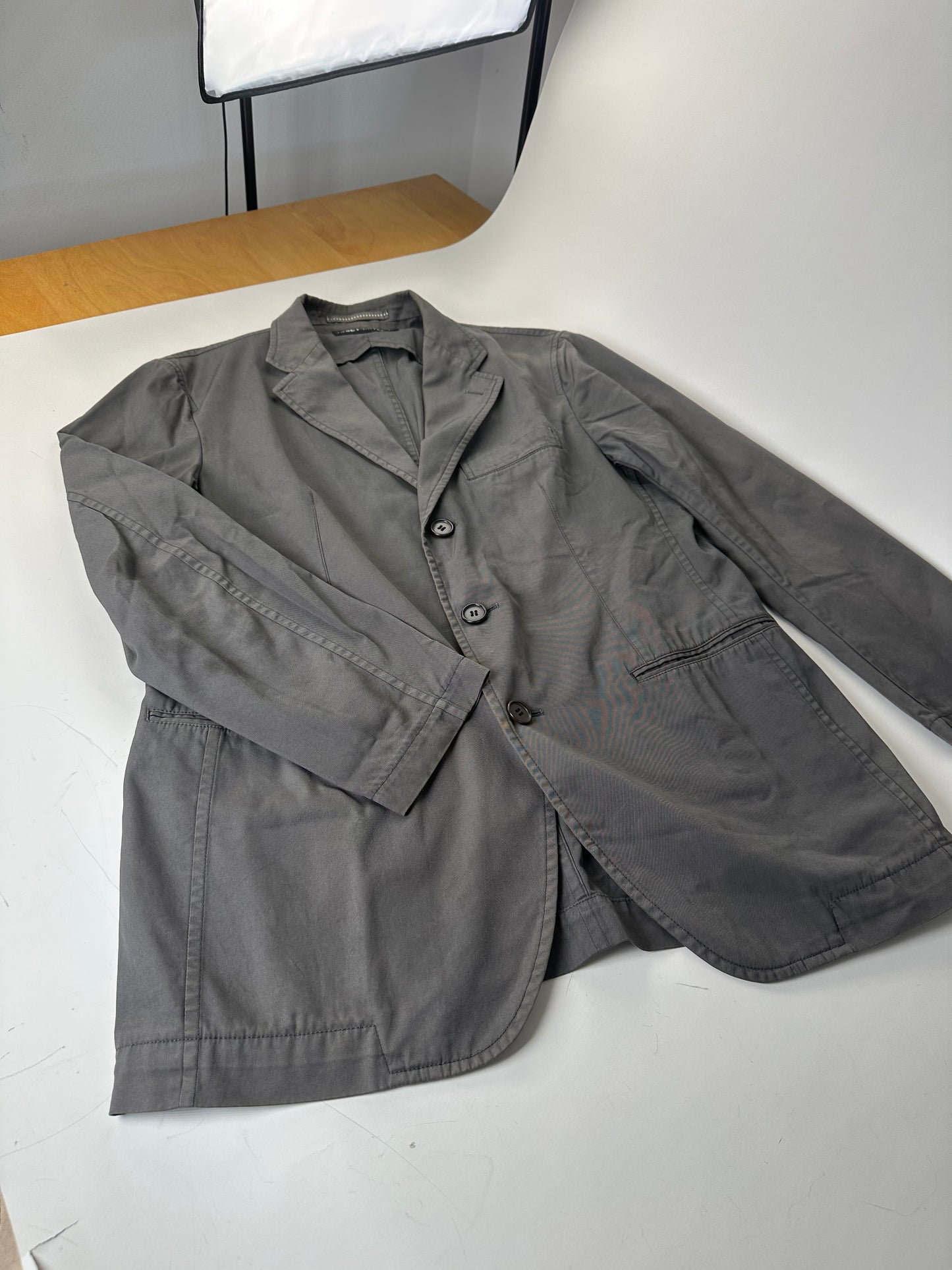 Vintage Issey Miyake Men's Cotton Blend Jacket Grey M