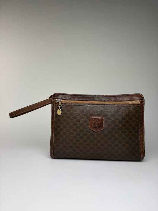 Vintage Celine Macadam Canvas Bifold Wallet c. 2007 Brown