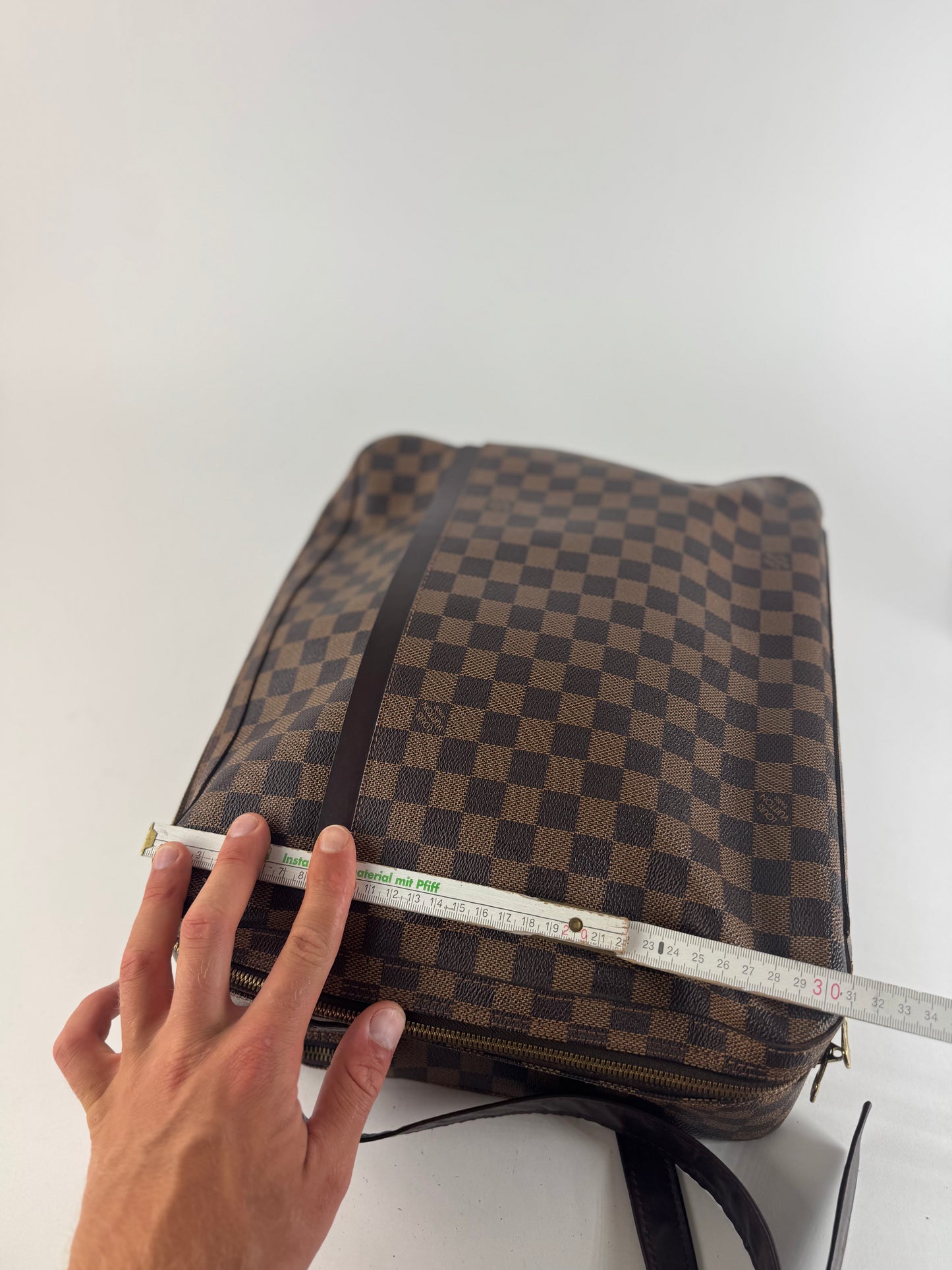 Vintage Louis Vuitton Damier Monogram 24h travel leather bag brown