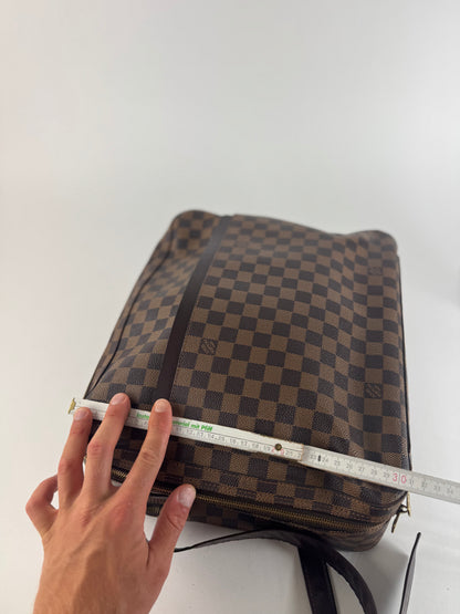 Vintage Louis Vuitton Damier Monogram 24h travel leather bag brown