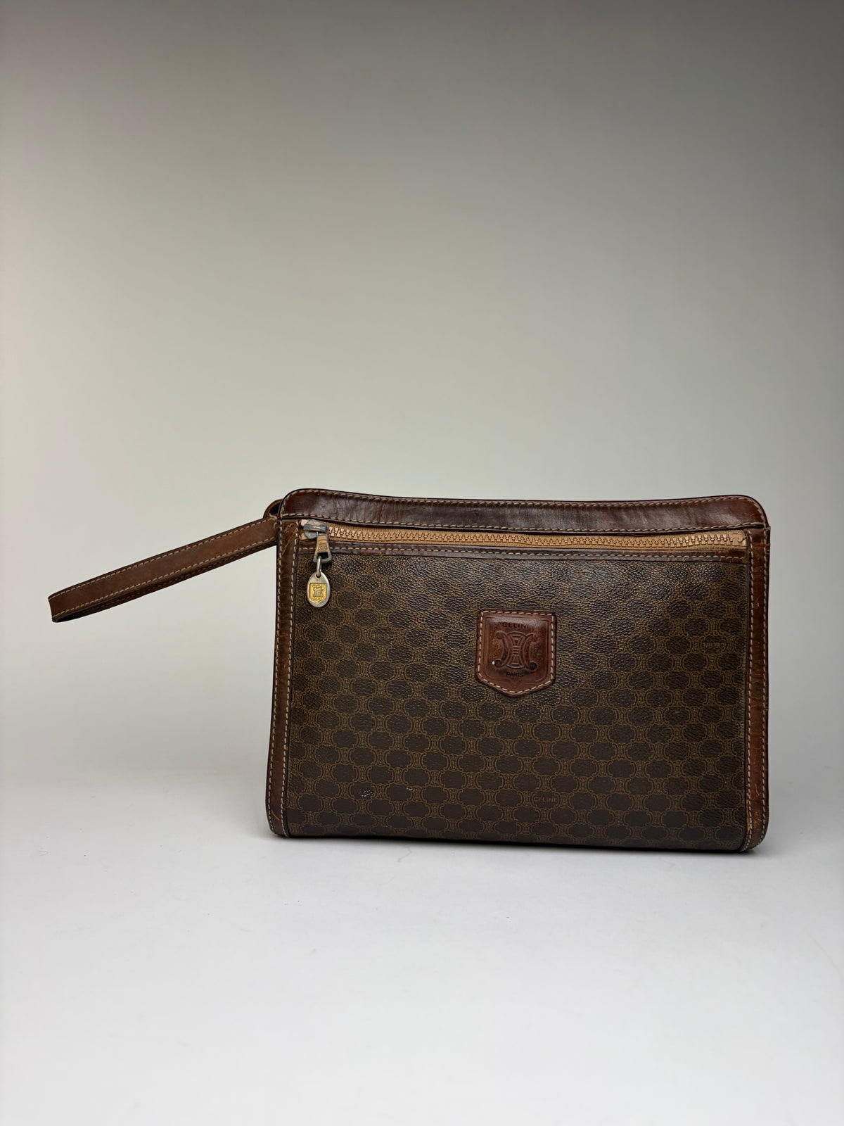 Vintage Celine Macadam Canvas Bifold Wallet c. 2007 Brown