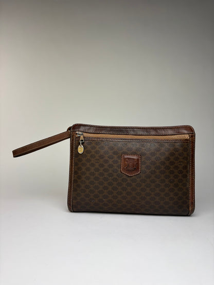 Vintage Celine Macadam Canvas Bifold Wallet c. 2007 Brown