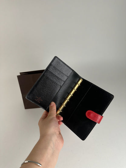 Porte-cartes vintage Louis Vuitton en cuir EPI rouge
