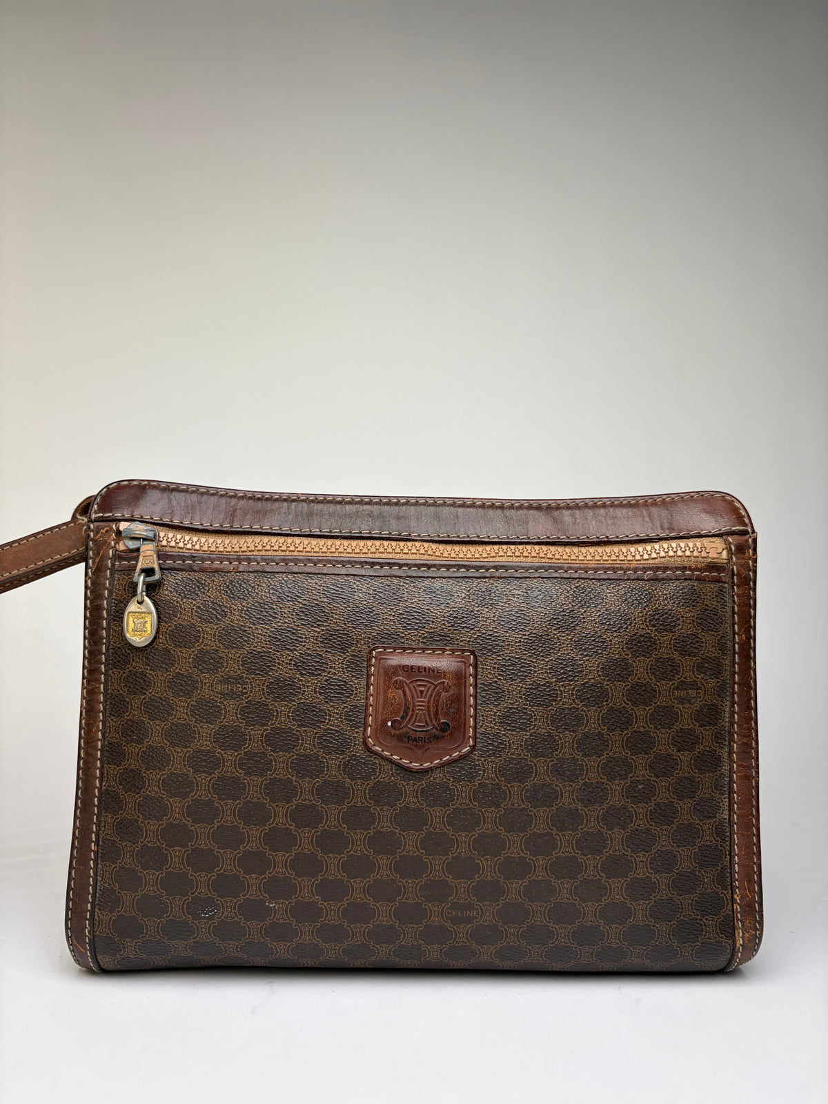 Vintage Celine Macadam Canvas Bifold Wallet c. 2007 Brown