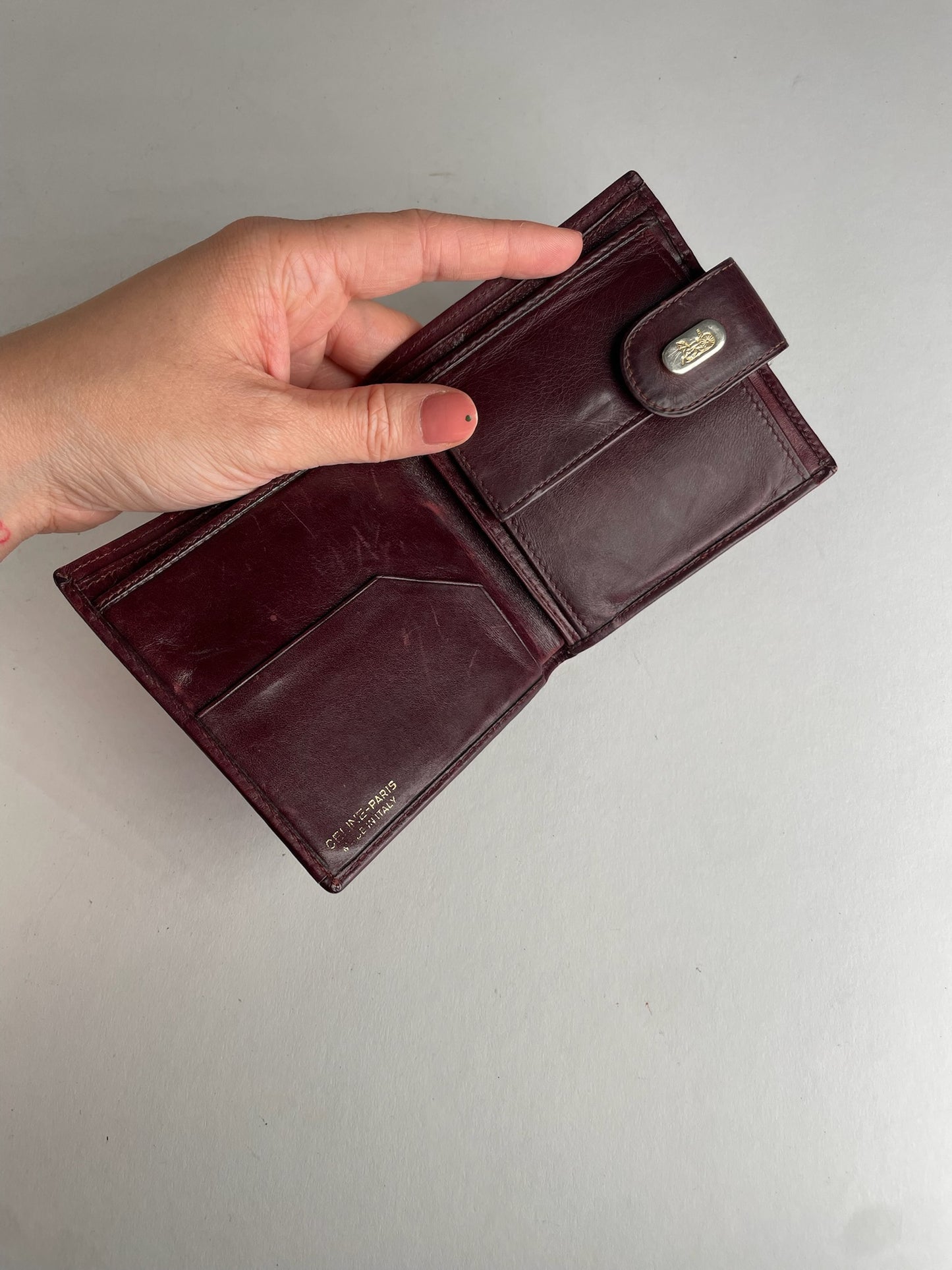 Vintage Celine Paris C Monogram Burgundy