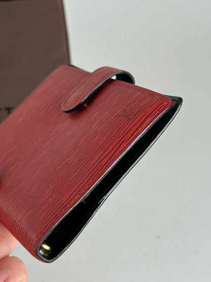 Porte-cartes vintage Louis Vuitton en cuir EPI rouge