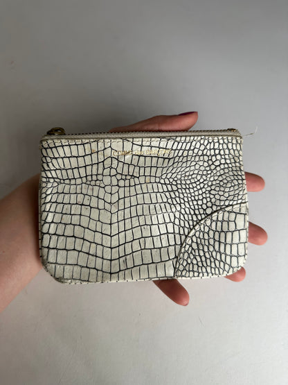 Vintage Comme Des Garçons Abstract Leather Clutch White Black